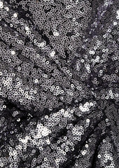 Badgley Mischka - Draped sequined mesh gown - Metallic - US 2