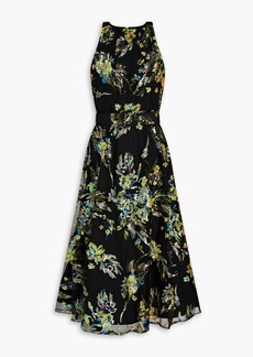 Badgley Mischka - Embellished belted tulle midi dress - Black - US 4