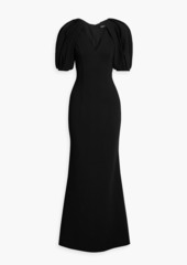 Badgley Mischka - Gathered crepe gown - Black - US 4