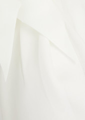 Badgley Mischka - One-shoulder floral-appliquéd scuba gown - White - US 4