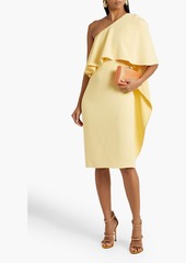 Badgley Mischka - One-shoulder layered crepe dress - Yellow - US 4