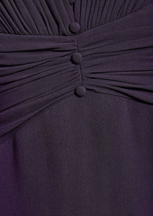 Badgley Mischka - Pintucked chiffon and crepe dress - Purple - US 2