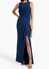 Badgley Mischka - Pleated crepe gown - Blue - US 2