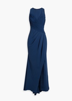 Badgley Mischka - Pleated crepe gown - Blue - US 4