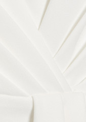 Badgley Mischka - Pleated draped stretch-crepe dress - White - US 6
