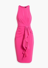 Badgley Mischka - Pleated ruffled crepe dress - Pink - US 4