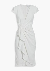Badgley Mischka - Ruffled crepe dress - White - US 8