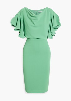 Badgley Mischka - Ruffled draped crepe dress - Green - US 2