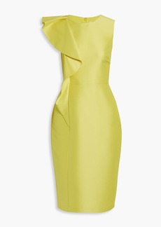 Badgley Mischka - Ruffled faille dress - Yellow - US 8
