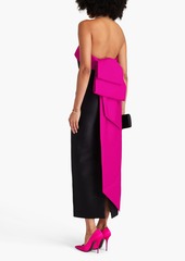 Badgley Mischka - Strapless bow-detailed mikado maxi dress - Black - US 2