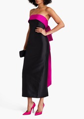 Badgley Mischka - Strapless bow-detailed mikado maxi dress - Black - US 2