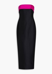 Badgley Mischka - Strapless bow-detailed mikado maxi dress - Black - US 2