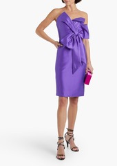 Badgley Mischka - Strapless bow-embellished faille dress - Purple - US 6