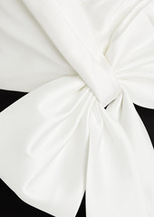 Badgley Mischka - Strapless bow-embellished mikado-paneled crepe dress - White - US 6