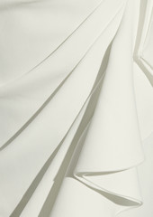 Badgley Mischka - Strapless draped ruffled stretch-crepe dress - White - US 4