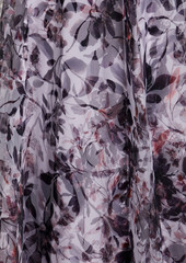 Badgley Mischka - Wrap-effect floral-print organza gown - Purple - US 2