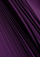 Badgley Mischka - Wrap-effect plissé-paneled crepe gown - Purple - US 2