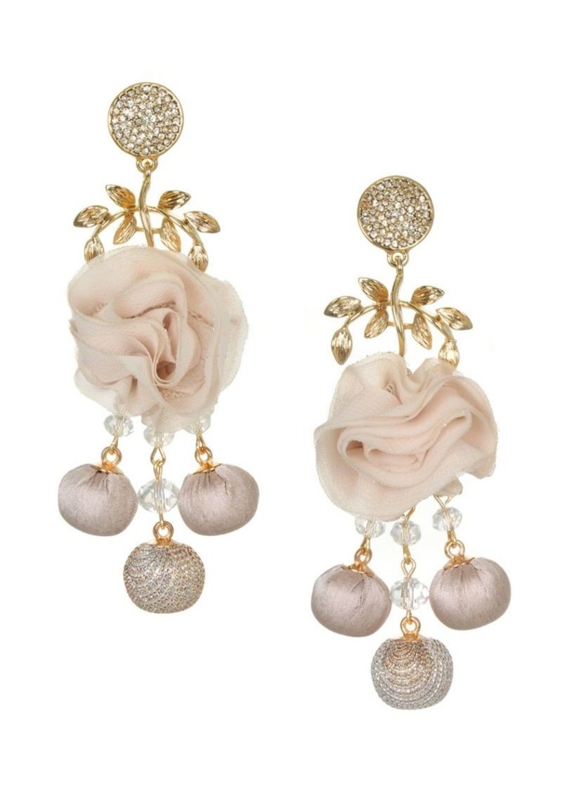 Badgley Mischka 10K Gold & Crystal-Embellished Drop Earrings