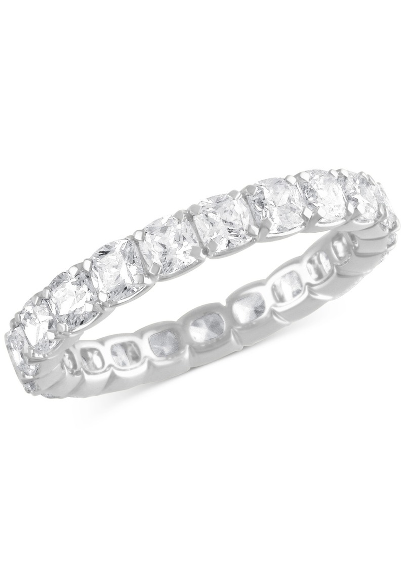 Badgley Mischka Certified Lab Grown Diamond Cushion-Cut Eternity Band (3 ct. t.w.) in 14k Gold - White Gold