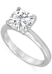 Badgley Mischka Certified Lab Grown Diamond Cushion-Cut Solitaire Engagement Ring (4 ct. t.w.) in 14k Gold - Rose Gold