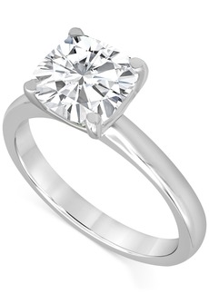 Badgley Mischka Certified Lab Grown Diamond Cushion-Cut Solitaire Engagement Ring (4 ct. t.w.) in 14k Gold - White Gold