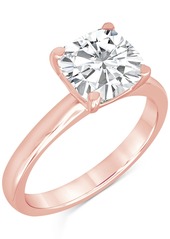 Badgley Mischka Certified Lab Grown Diamond Cushion-Cut Solitaire Engagement Ring (5 ct. t.w.) in 14k Gold - Yellow Gold