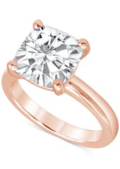 Badgley Mischka Certified Lab Grown Diamond Cushion-Cut Solitaire Engagement Ring (5 ct. t.w.) in 14k Gold - Yellow Gold