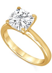 Badgley Mischka Certified Lab Grown Diamond Cushion-Cut Solitaire Engagement Ring (5 ct. t.w.) in 14k Gold - Rose Gold