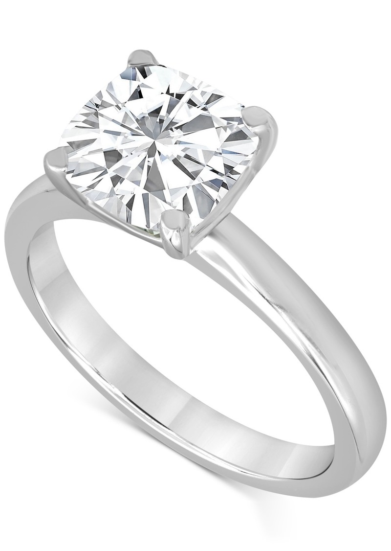 Badgley Mischka Certified Lab Grown Diamond Cushion-Cut Solitaire Engagement Ring (5 ct. t.w.) in 14k Gold - White Gold