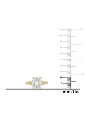 Badgley Mischka Certified Lab Grown Diamond Emerald-Cut Center Split Shank Engagement Ring (3-3/8 ct. t.w.) in 14k Gold - Yellow Gold