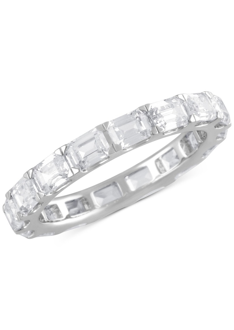 Badgley Mischka Certified Lab Grown Diamond Emerald-Cut Eternity Band (3 ct. t.w.) in 14k Gold - White Gold