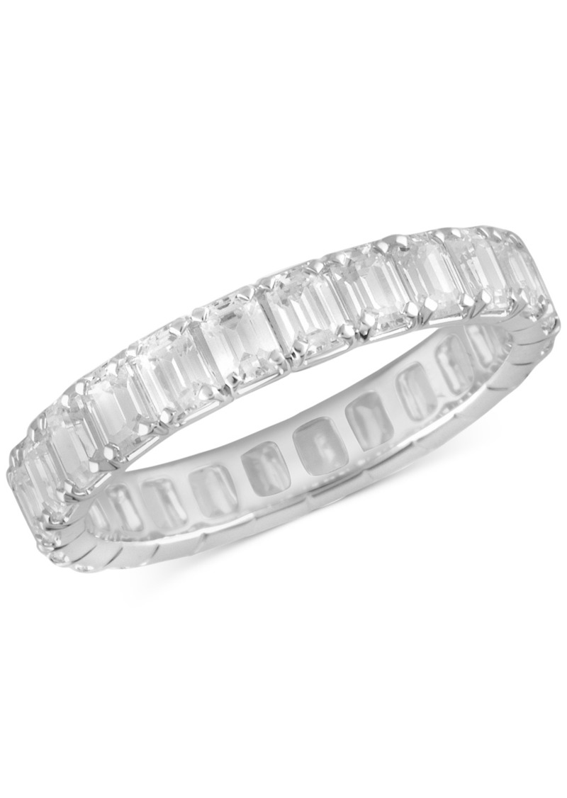 Badgley Mischka Certified Lab Grown Diamond Emerald-Cut Eternity Band (3 ct. t.w.) in 14k Gold - White Gold