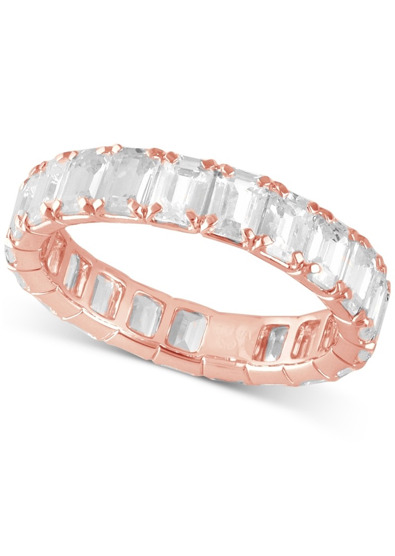 Badgley Mischka Certified Lab Grown Diamond Emerald-Cut Eternity Band (4 ct. t.w.) in 14k Gold - Rose Gold