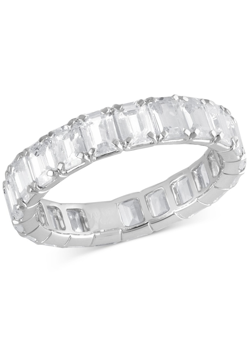 Badgley Mischka Certified Lab Grown Diamond Emerald-Cut Eternity Band (4 ct. t.w.) in 14k Gold - White Gold