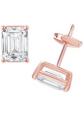 Badgley Mischka Certified Lab Grown Diamond Emerald-Cut Stud Earrings (3 ct. t.w.) in 14k Gold - White Gold