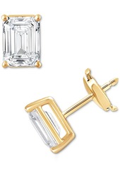 Badgley Mischka Certified Lab Grown Diamond Emerald-Cut Stud Earrings (3 ct. t.w.) in 14k Gold - White Gold