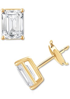 Badgley Mischka Certified Lab Grown Diamond Emerald-Cut Stud Earrings (6 ct. t.w.) in 14k Gold - Yellow Gold