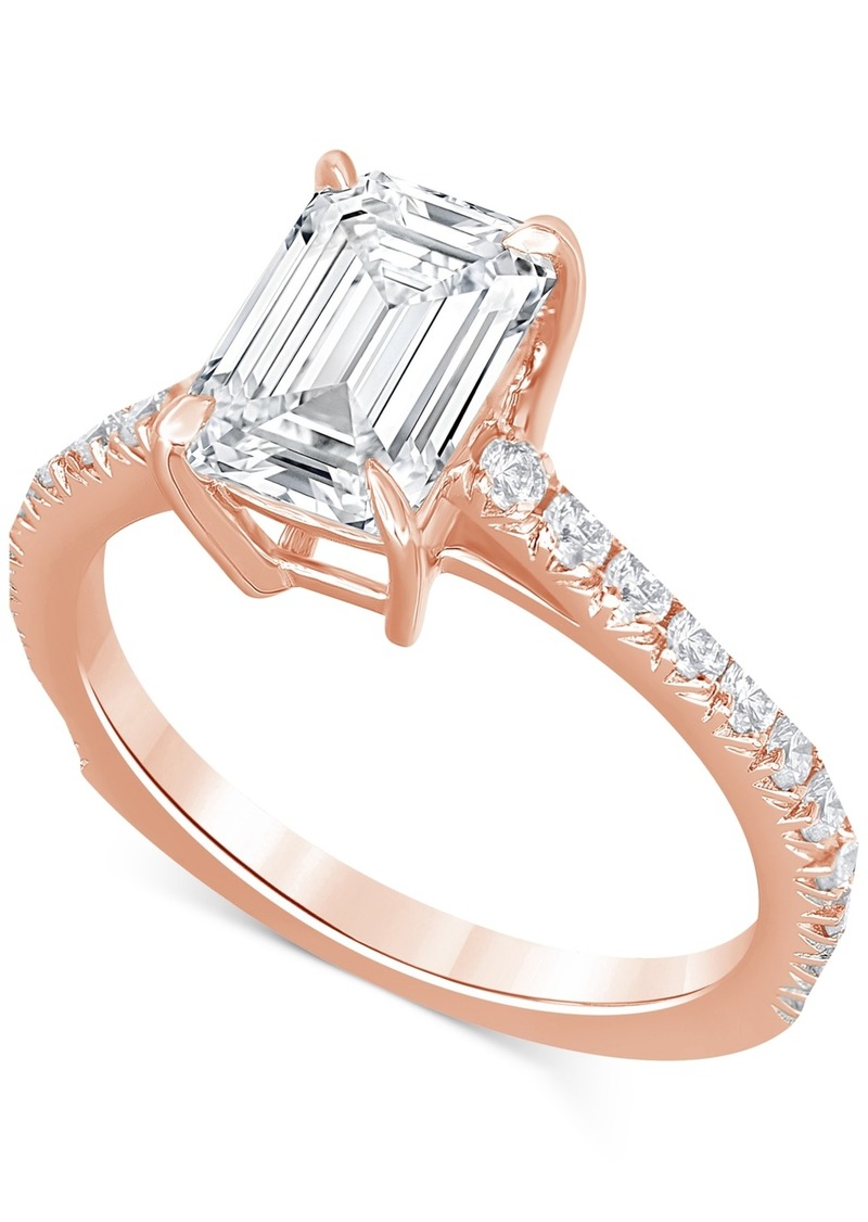 Badgley Mischka Certified Lab Grown Diamond Engagement Ring (2-1/2 ct. t.w.) in 14k Gold - Rose Gold