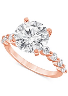 Badgley Mischka Certified Lab Grown Diamond Engagement Ring (3-1/2 ct. t.w.) in 14k Gold - Rose Gold