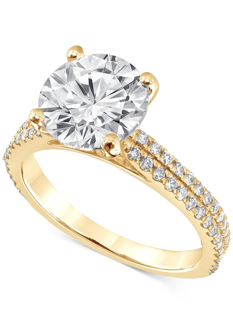 Badgley Mischka Certified Lab Grown Diamond Engagement Ring (3-3/8 ct. t.w.) in 14k Gold - Yellow Gold