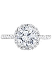 Badgley Mischka Certified Lab Grown Diamond Halo Engagement Ring (2-1/2 ct. t.w.) in 14k Gold - Rose Gold