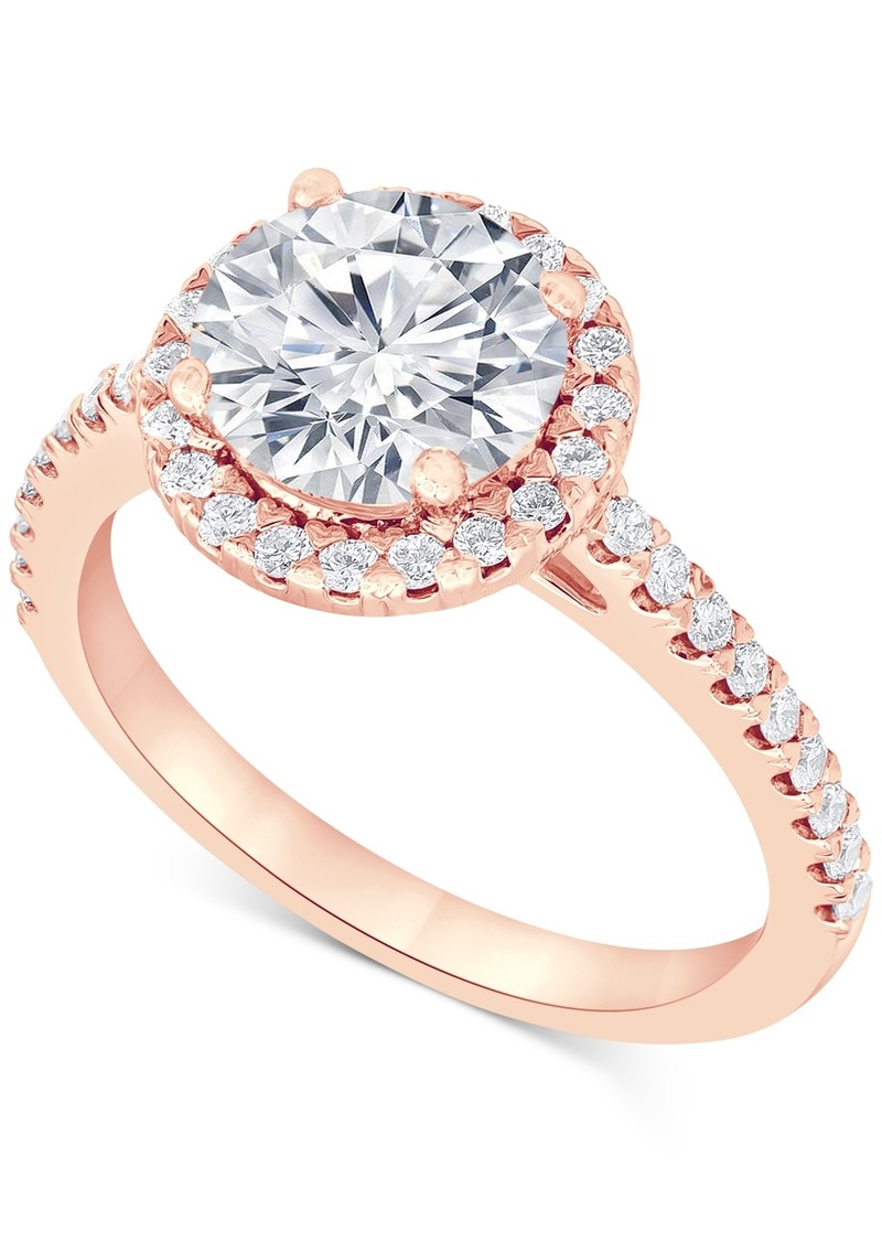 Badgley Mischka Certified Lab Grown Diamond Halo Engagement Ring (2-1/2 ct. t.w.) in 14k Gold - Rose Gold