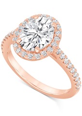 Badgley Mischka Certified Lab Grown Diamond Halo Engagement Ring (2-1/2 ct. t.w.) in 14k Gold - Rose Gold