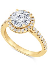 Badgley Mischka Certified Lab Grown Diamond Halo Engagement Ring (2-1/2 ct. t.w.) in 14k Gold - White Gold
