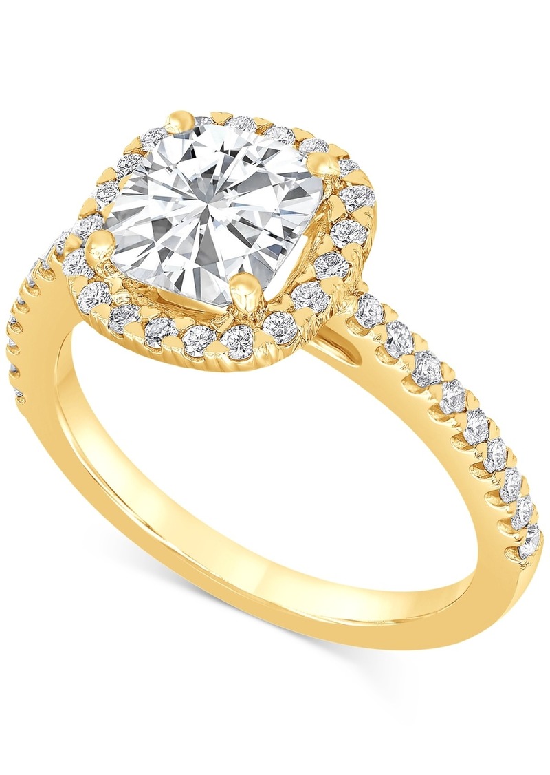 Badgley Mischka Certified Lab Grown Diamond Halo Engagement Ring (2-1/2 ct. t.w.) in 14k Gold - Yellow Gold