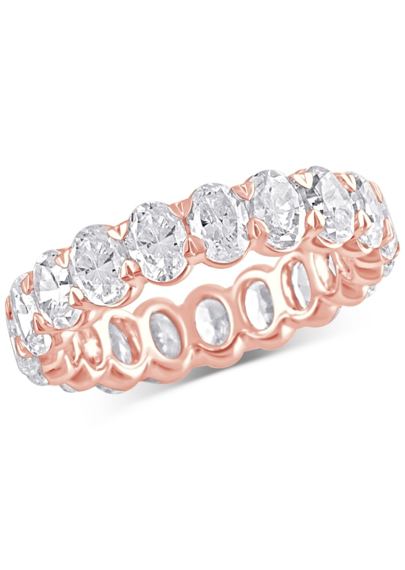 Badgley Mischka Certified Lab Grown Diamond Oval-Cut Eternity Band (4 ct. t.w.) in 14k Gold - Rose Gold
