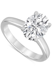 Badgley Mischka Certified Lab Grown Diamond Oval-Cut Solitaire Engagement Ring (3 ct. t.w.) in 14k Gold - Rose Gold