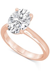 Badgley Mischka Certified Lab Grown Diamond Oval-Cut Solitaire Engagement Ring (3 ct. t.w.) in 14k Gold - Yellow Gold