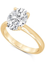 Badgley Mischka Certified Lab Grown Diamond Oval-Cut Solitaire Engagement Ring (3 ct. t.w.) in 14k Gold - White Gold