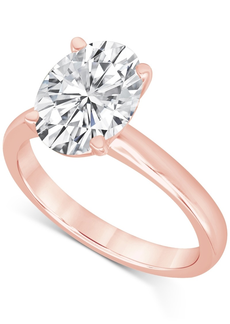 Badgley Mischka Certified Lab Grown Diamond Oval-Cut Solitaire Engagement Ring (5 ct. t.w.) in 14k Gold - Rose Gold